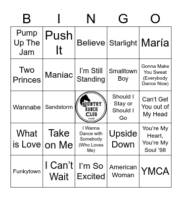 Flashback Party Bingo Card