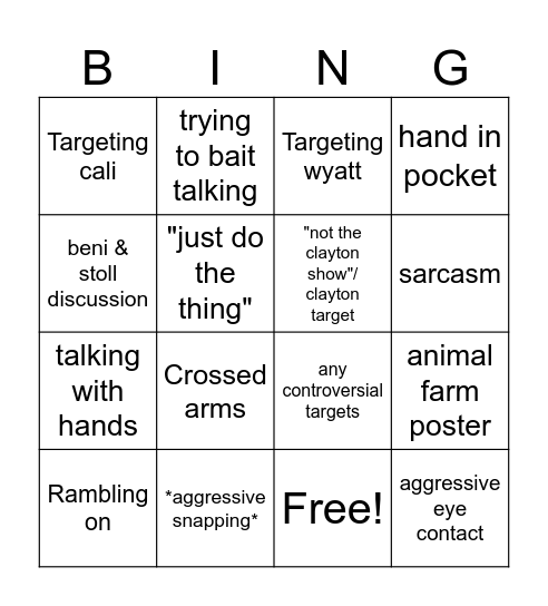 MR STOLL BINGO CARD Bingo Card