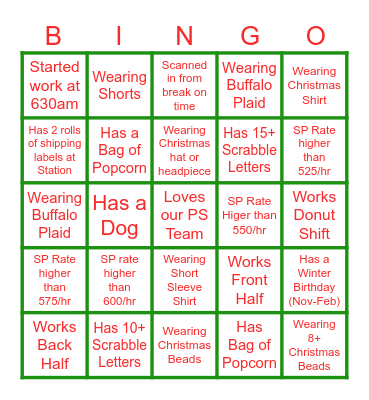 SmartPac Christmas Bingo Card