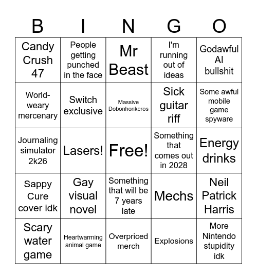 Viola's Bingo Card