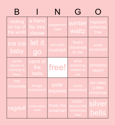 Holiday Show Bingo! Bingo Card