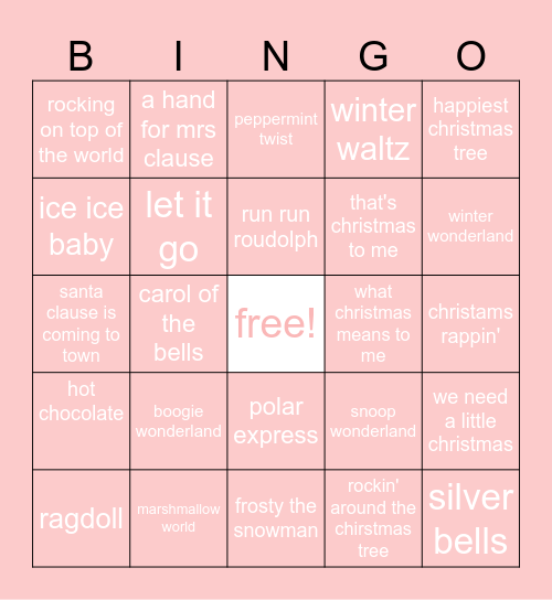 Holiday Show Bingo! Bingo Card