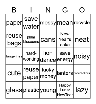review Bingo Card