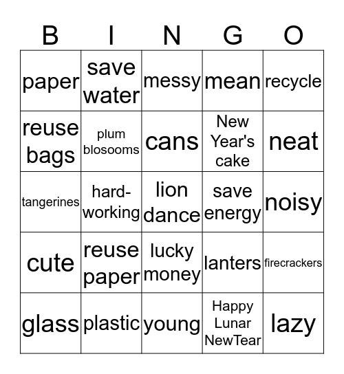 review Bingo Card