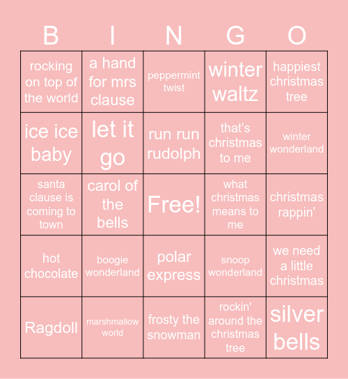 Holiday Show Bingo! Bingo Card