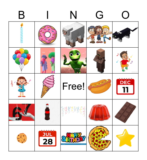 Celebr-8 Dhriya's B'day Bingo Card