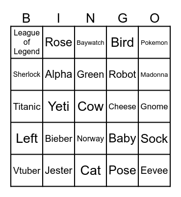 INFINITE BINGO Card