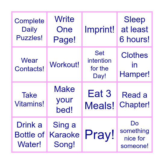 Make Today a Great Day Bingo Card