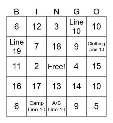 Holiday Bingo! Bingo Card