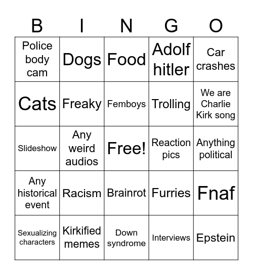 TIKTOK BINGO Card