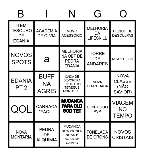 MAMADA DE CALPHEON 2025 Bingo Card