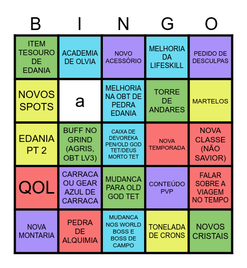 MAMADA DE CALPHEON 2025 Bingo Card