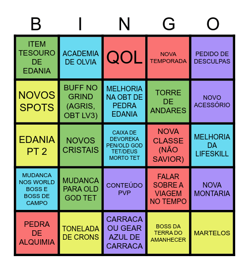 MAMADA DE CALPHEON 2025 Bingo Card