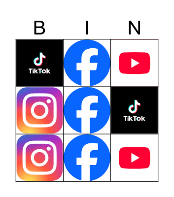 Social Network Bingo Card