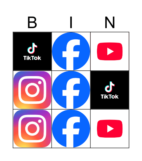 Social Network Bingo Card