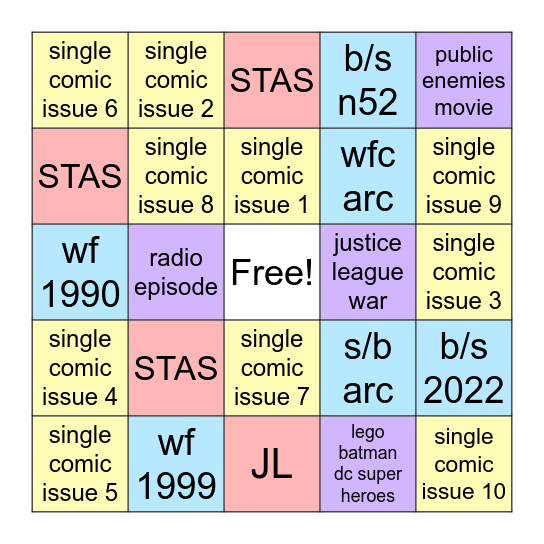 Superbat Media Marathon Bingo Card