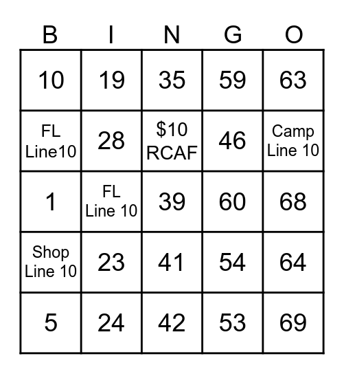 Store 93 Bingo Card
