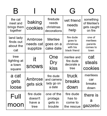 Hallmark Bingo Card