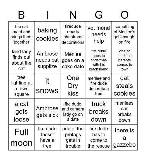 Hallmark Bingo Card