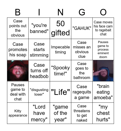 Caseoh Bingo Card