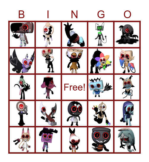 Dandy's World Twisted Bingo Card
