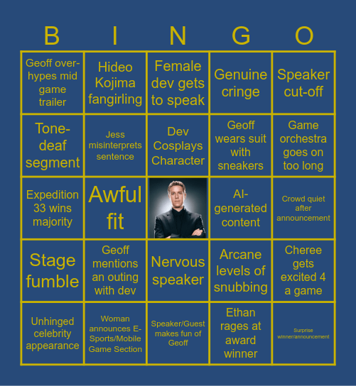 GAME AWARDS 2025 Bingo Card