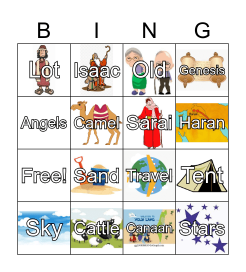 Abraham and Sarah Bingo Card