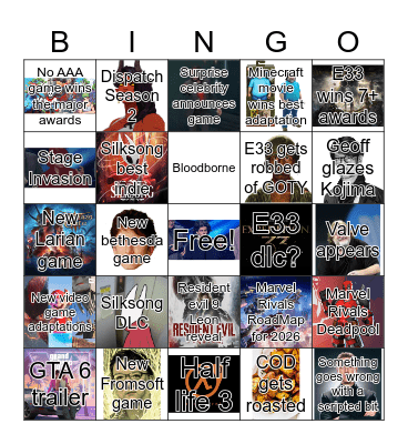 TGA Bingo Card