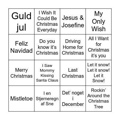 Xmas bingo Card