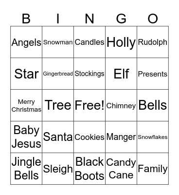 Christmas Bingo Card