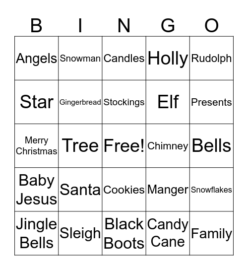 Christmas Bingo Card