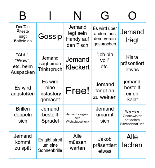Weihnachtsfeierei Bingo Card