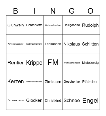 FM Bingo - XMAS Edition Bingo Card