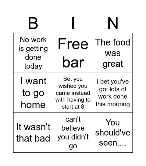 HiDef Xmas Bingo Card
