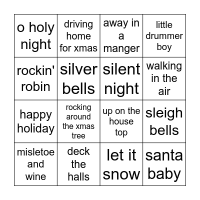 CHRISTMAS BINGO Card