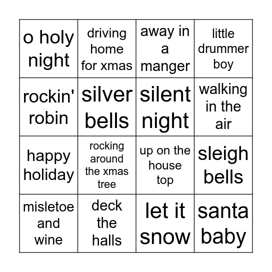 CHRISTMAS BINGO Card