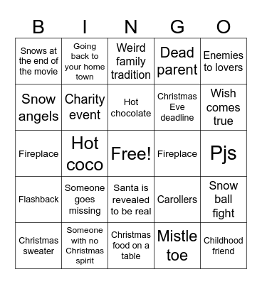 Hallmark bingo Card