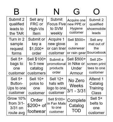 CATALOG BINGO Card