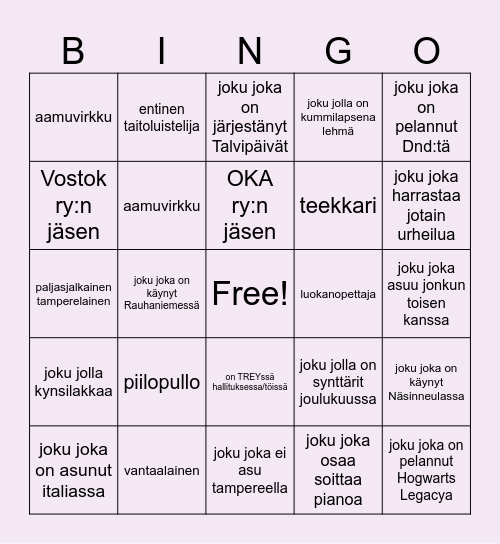 Etsi Bingo Card