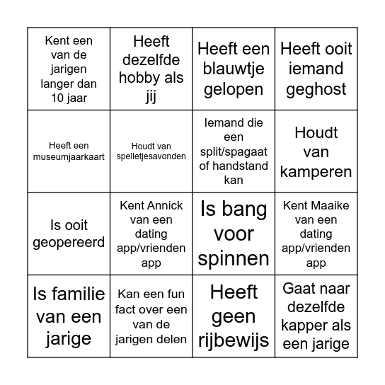 Samen 60 jaar Bingo Card