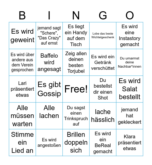 Weihnachtsfeier Bingo Card