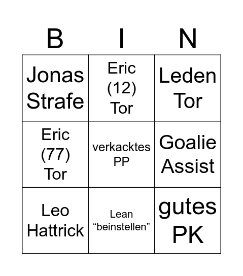 GAMEDAY vs Straubingbong Bingo Card