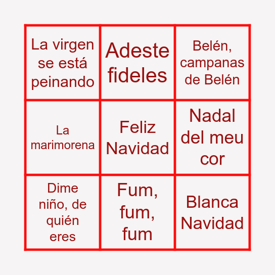 Bingo navideño Bingo Card