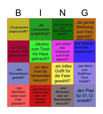 Hast du schon...........? Bingo Card