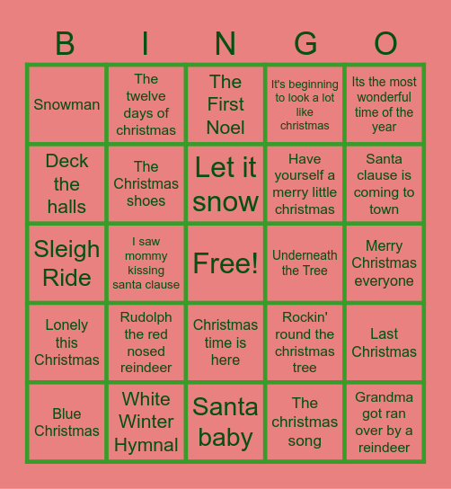 Kemetic Holiday Music Bingo Card