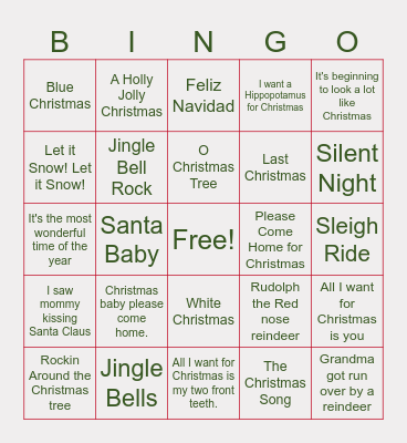December 2025 Bingo Card