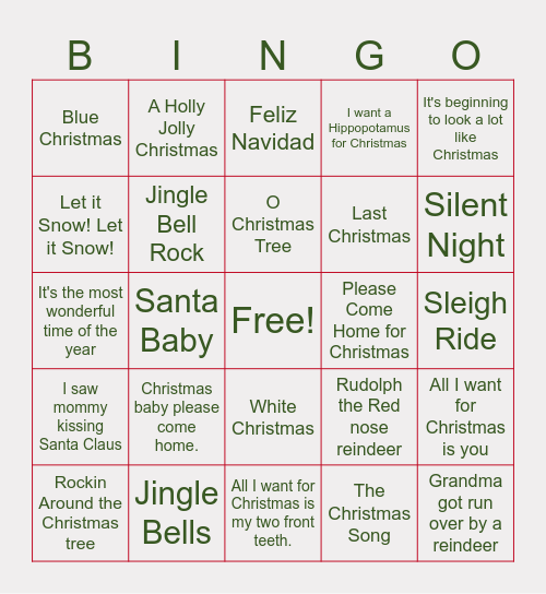 December 2025 Bingo Card