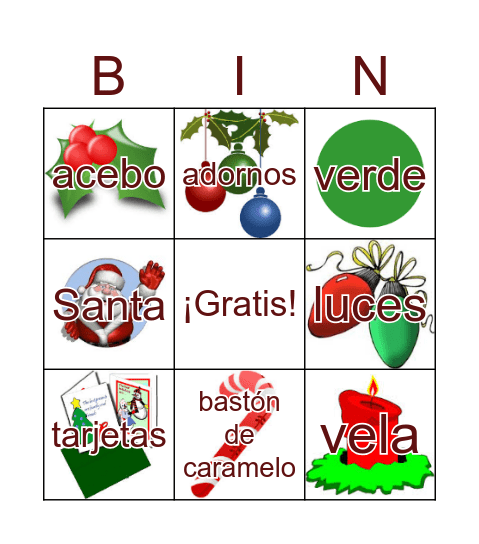 Bingo Navideño Bingo Card