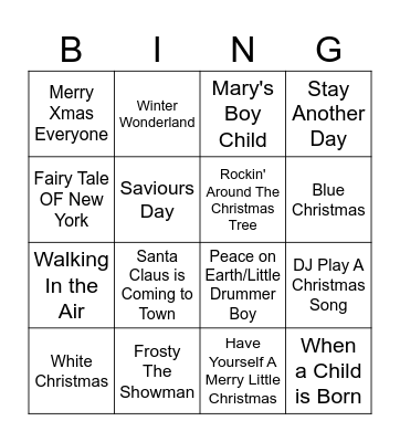 Christmas Bingo Card