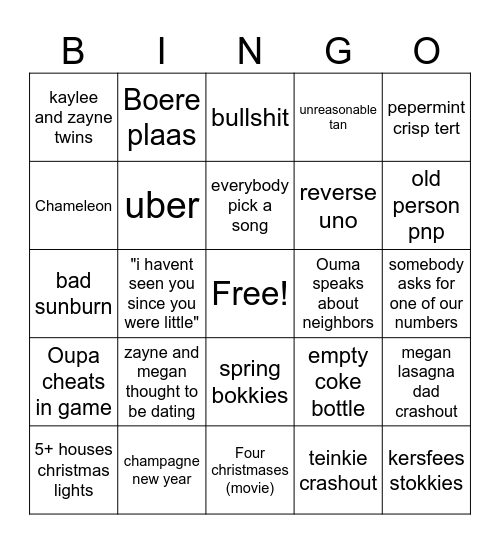 huis Bingo Card